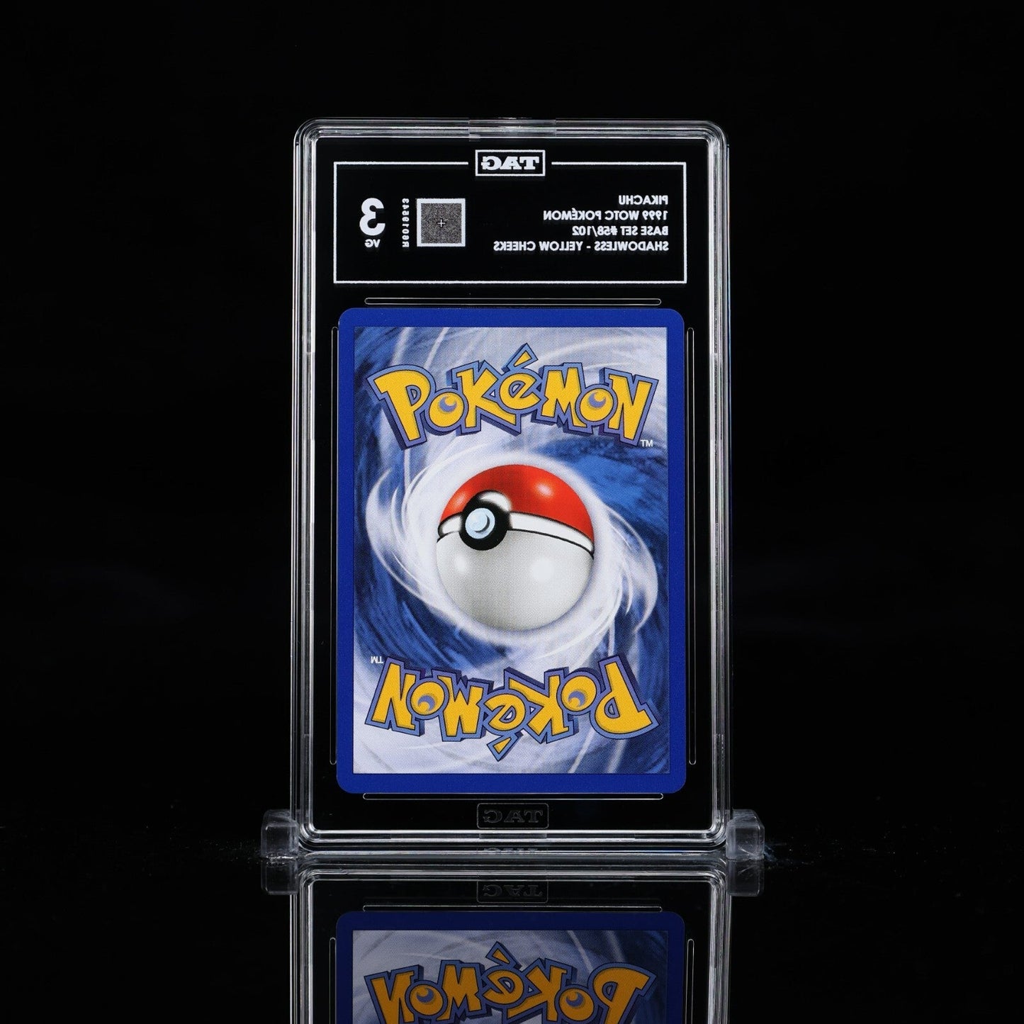 1999 Pokemon Base Set Shadowless Pikachu 58 Yellow Cheeks TAG 3