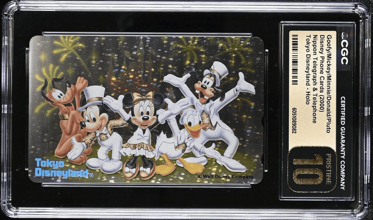 2000 DISNEY PHONE CARD JAPANESE Goofy Mickey Minnie Donald Pluto CGC Pristine 10