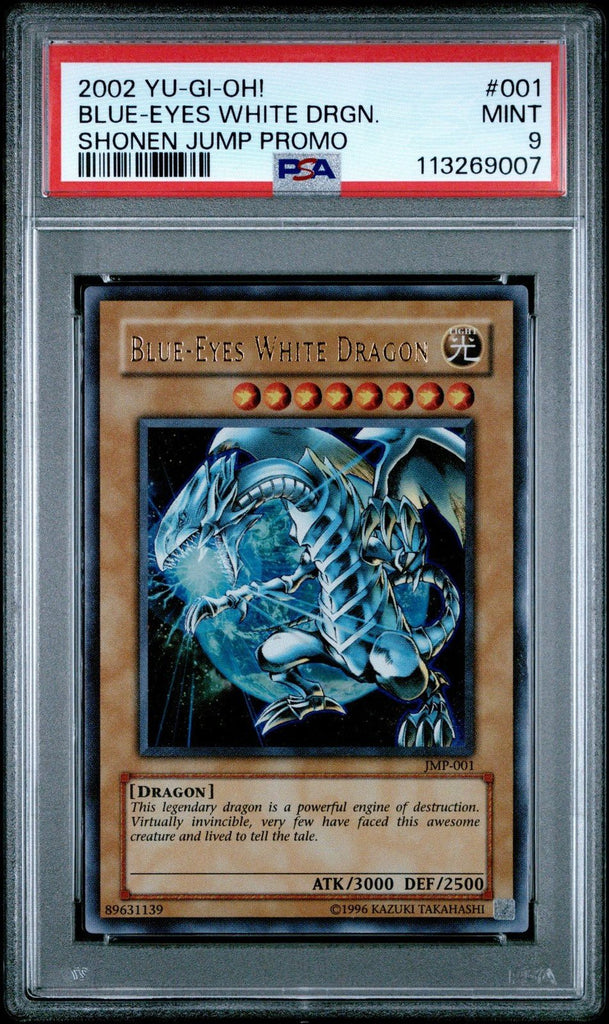 2002 YUGIOH! SHONEN JUMP PROMO 001 BLUE - EYES WHITE DRAGON PSA 9