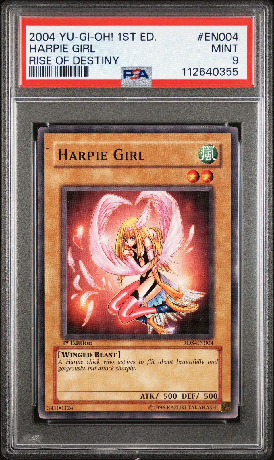 2004 YUGIOH! RDS - RISE OF DESTINY 1ST EDITION EN004 HARPIE GIRL PSA 9