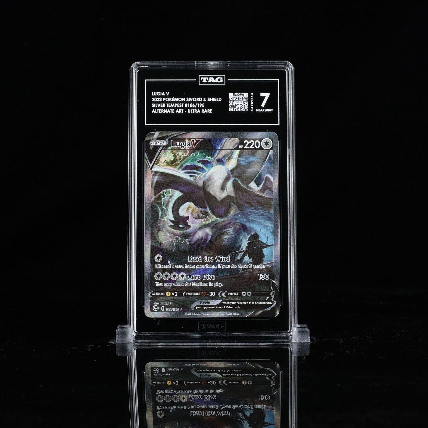2022 POKEMON SWORD & SHIELD SILVER TEMPEST 186 FULL ART/LUGIA V TAG 7