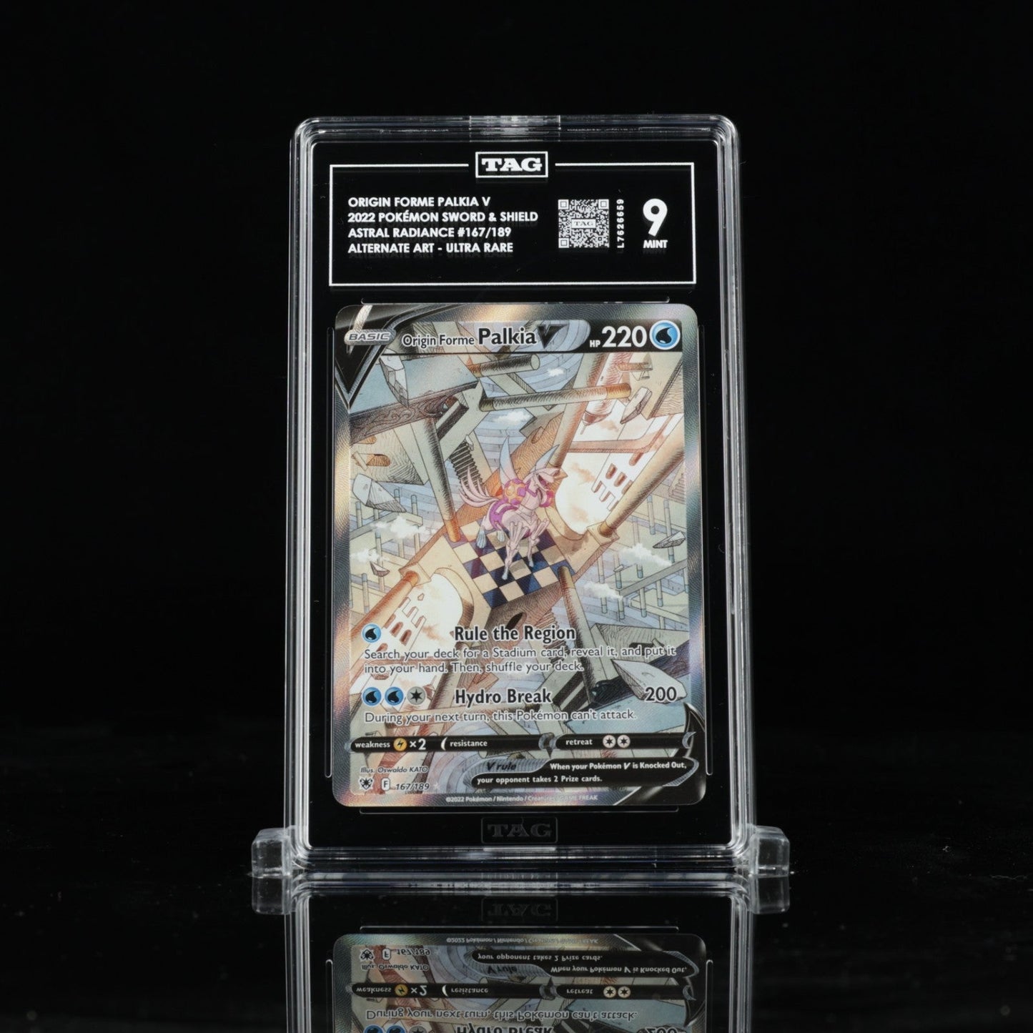 2022 Pokemon SWSH Astral Radiance 167 Origin Forme Palkia FA PSA 9