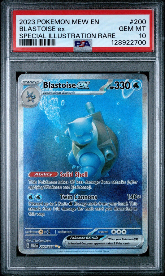 2023 POKEMON MEW EN - 151 SPECIAL ILLUSTRATION RARE 200 BLASTOISE EX PSA 10