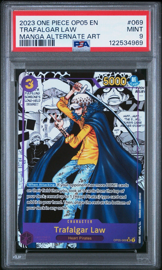 2024 ONE PIECE PRB01 OP05 - 069 TRAFALGAR LAW ALT ART English PSA 9
