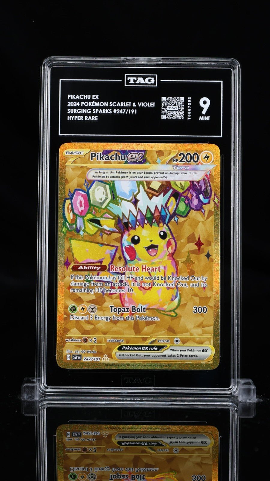 2024 Pokemon Pikachu ex 247/191 Hyper Rare TAG 9