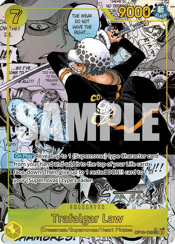 2025 One Piece Trafalgar Law (119) (Manga) OP10 - 119 Royal Blood Foil PSA 9
