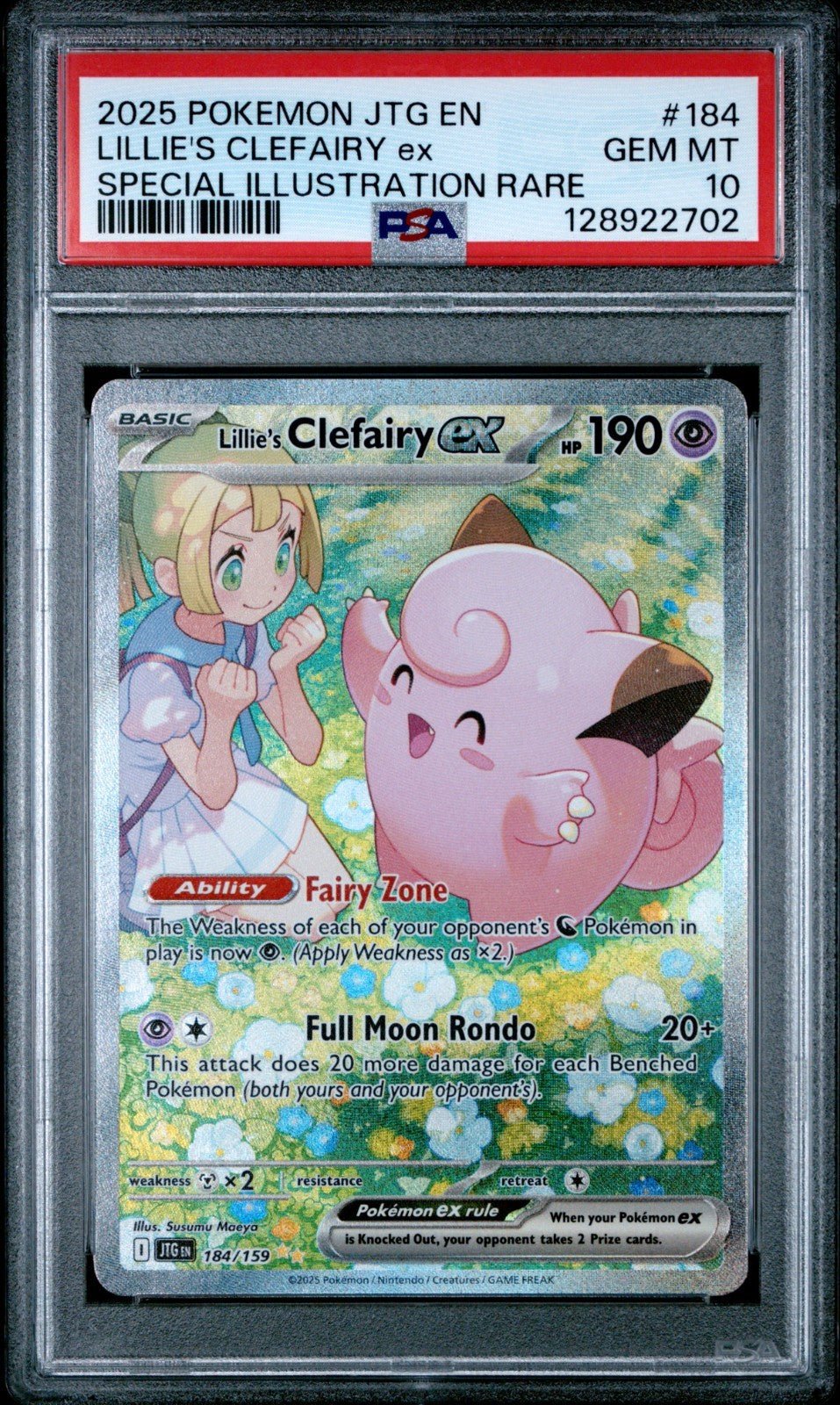2025 POKEMON JTG EN - JOURNEY TOGETHER 184 LILLIE'S CLEFAIRY EX PSA 10