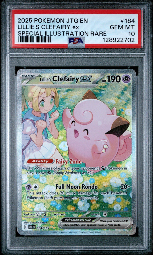 2025 POKEMON JTG EN - JOURNEY TOGETHER 184 LILLIE'S CLEFAIRY EX PSA 10