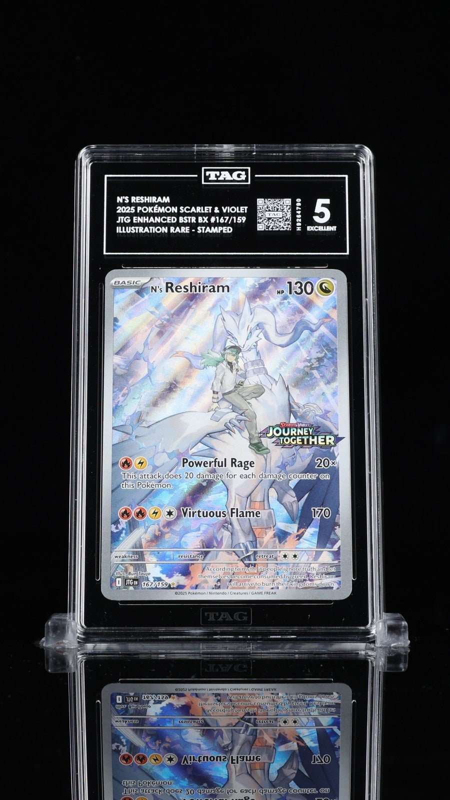 2025 POKEMON JTG EN - JOURNEY TOGETHER ILLUSTRATION RARE 167 N'S RESHIRAM TAG 5