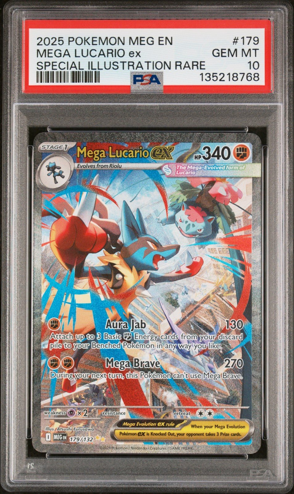 2025 POKEMON MEG EN - MEGA EVOLUTION 179 MEGA LUCARIO EX PSA 10