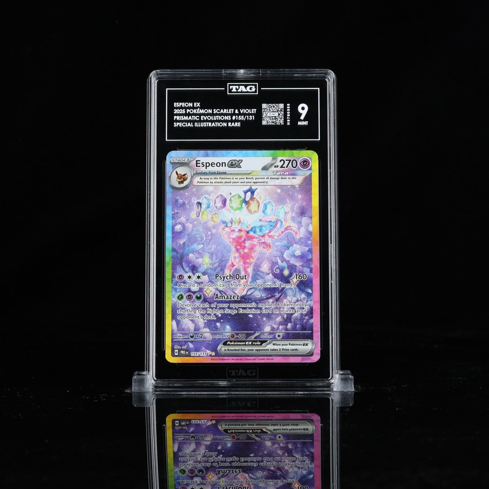 2025 Pokemon Pre EN Espeon ex TAG 9 Special Illustration Rare 155