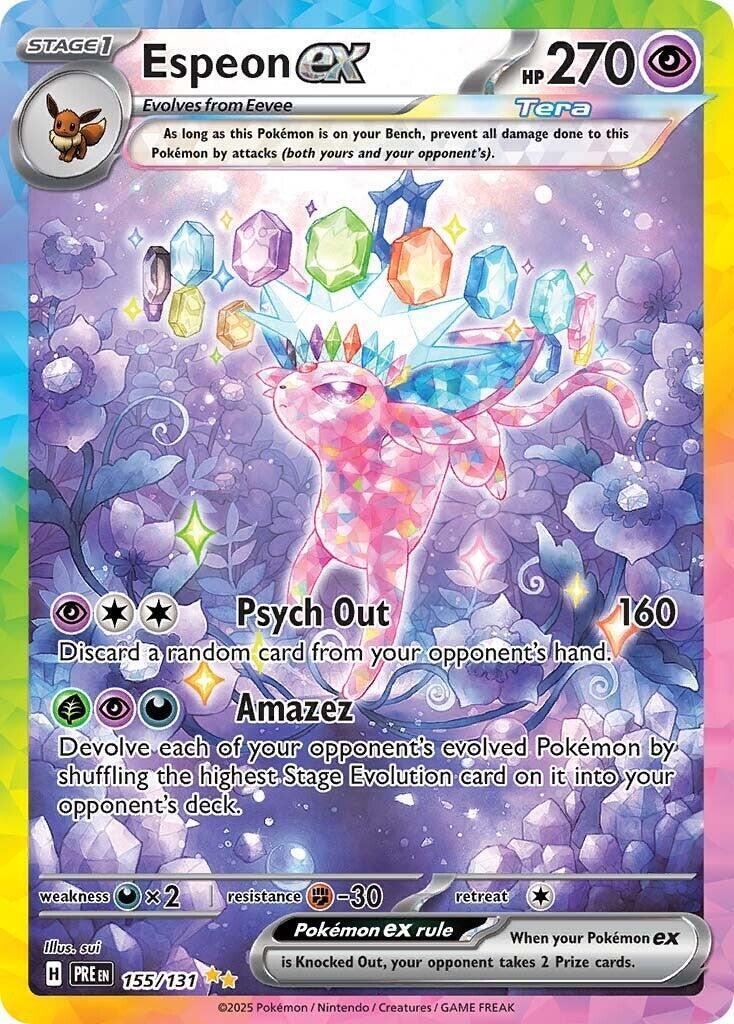 2025 Pokemon Pre EN Espeon ex TAG 9 Special Illustration Rare 155