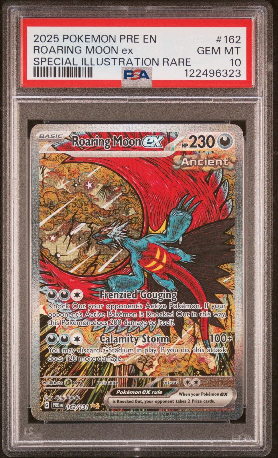 2025 Pokemon Roaring Moon ex 162/131 Sv: Prismatic Evolutions Holo PSA 10
