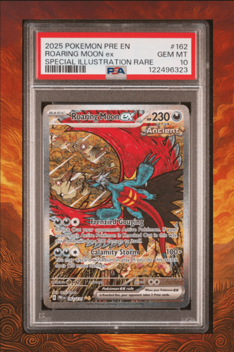 2025 Pokemon Roaring Moon ex 162/131 Sv: Prismatic Evolutions Holo PSA 10