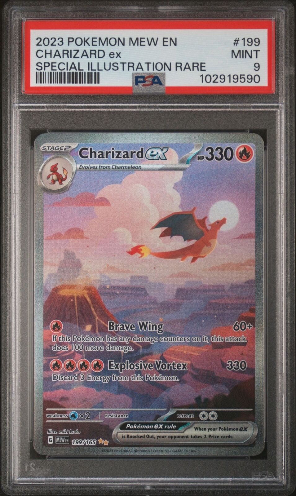 Pokemon Charizard ex 199/165 PSA 9 Scarlet & Violet 151 Holo Special Illustration