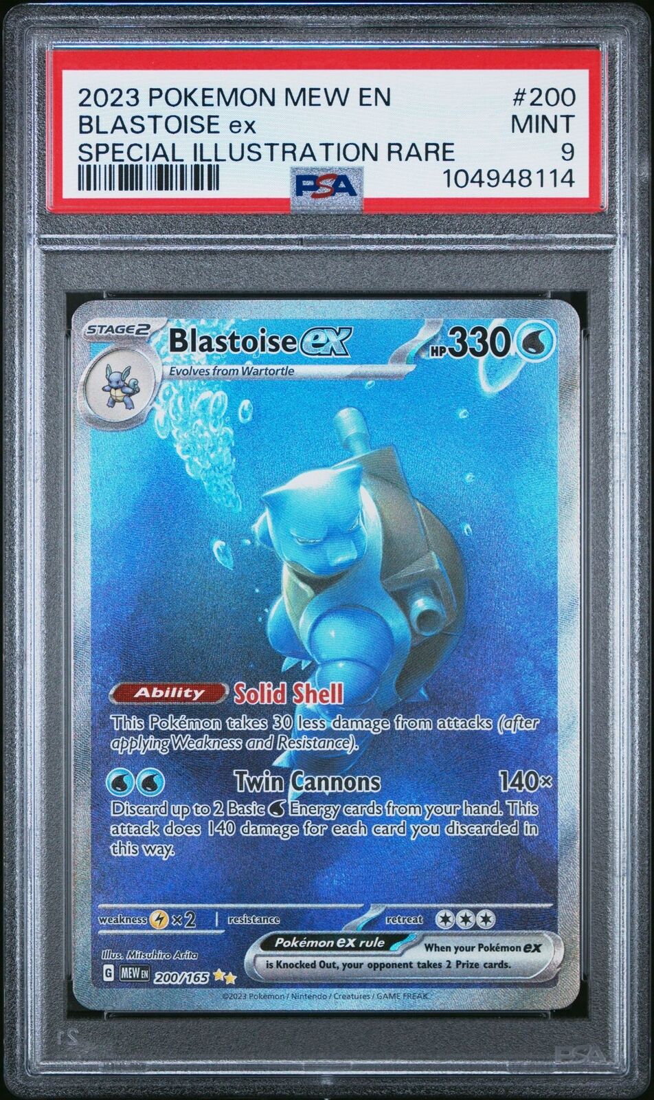 Pokemon PSA 9 Blastoise ex 200/165 Sv: Scarlet & Violet 151 Holo