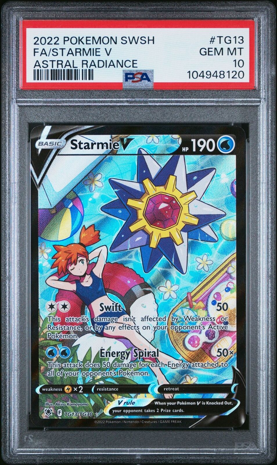 2022 POKEMON SWORD & SHIELD ASTRAL RADIANCE #TG13 FULL ART/STARMIE V PSA 10