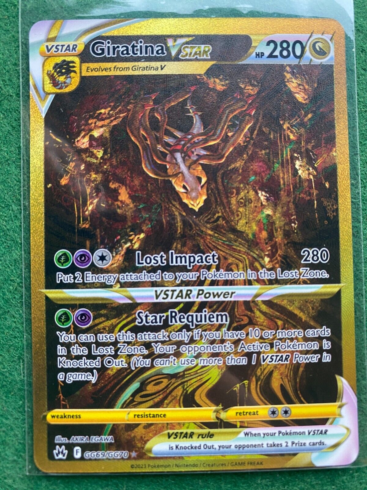 Giratina VSTAR Pokemon GG69/GG70 Crown Zenith: Galarian Gallery Holo NM