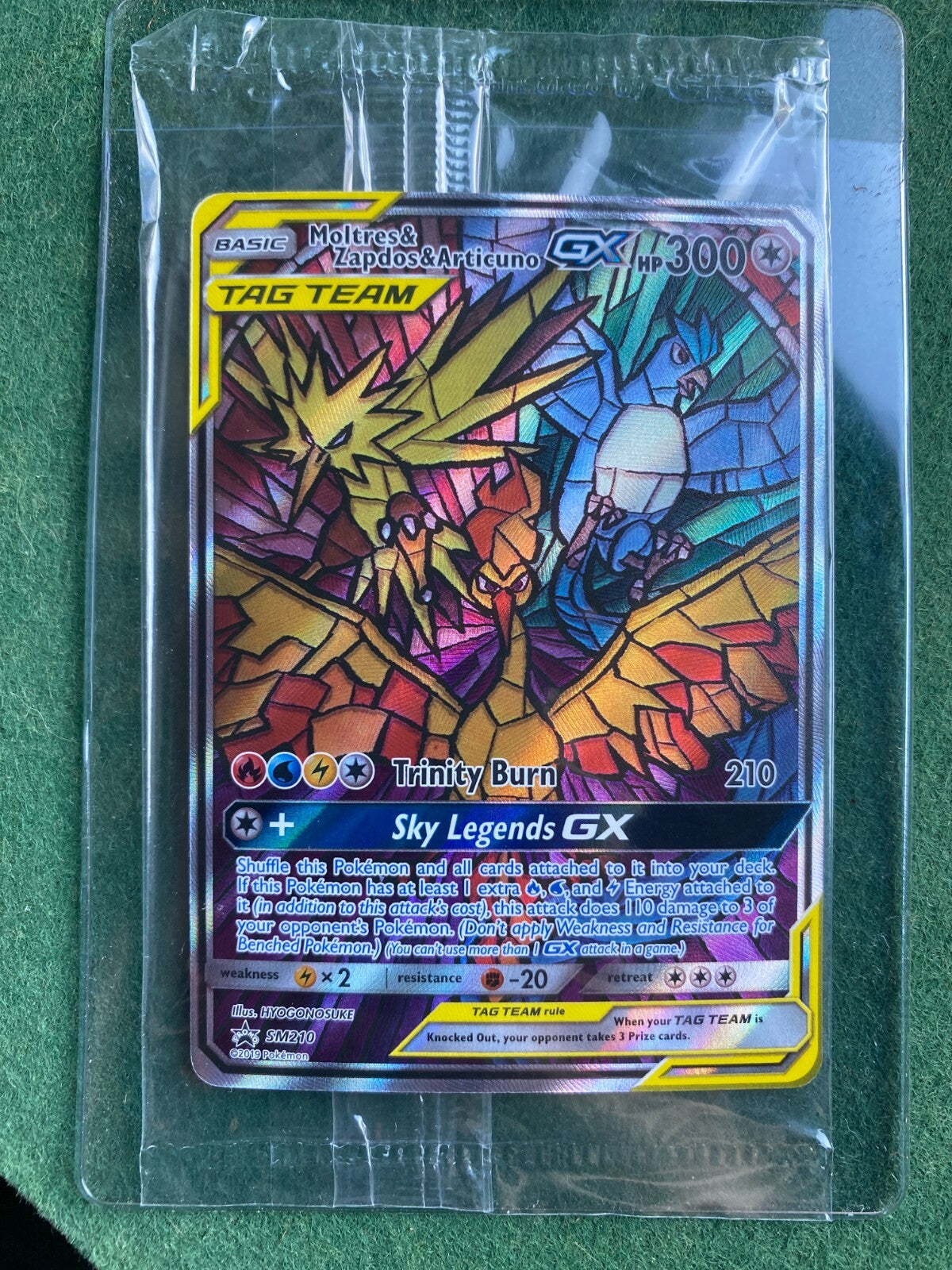 Pokemon Full Art Moltres Zapdos Articuno GX SM210 Tag Team Promo Sealed NM