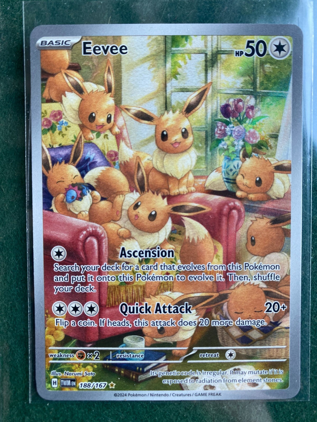 Pokemon Eevee Secret Illustration Rare 188/167 Twilight Masquerade Near Mint NM