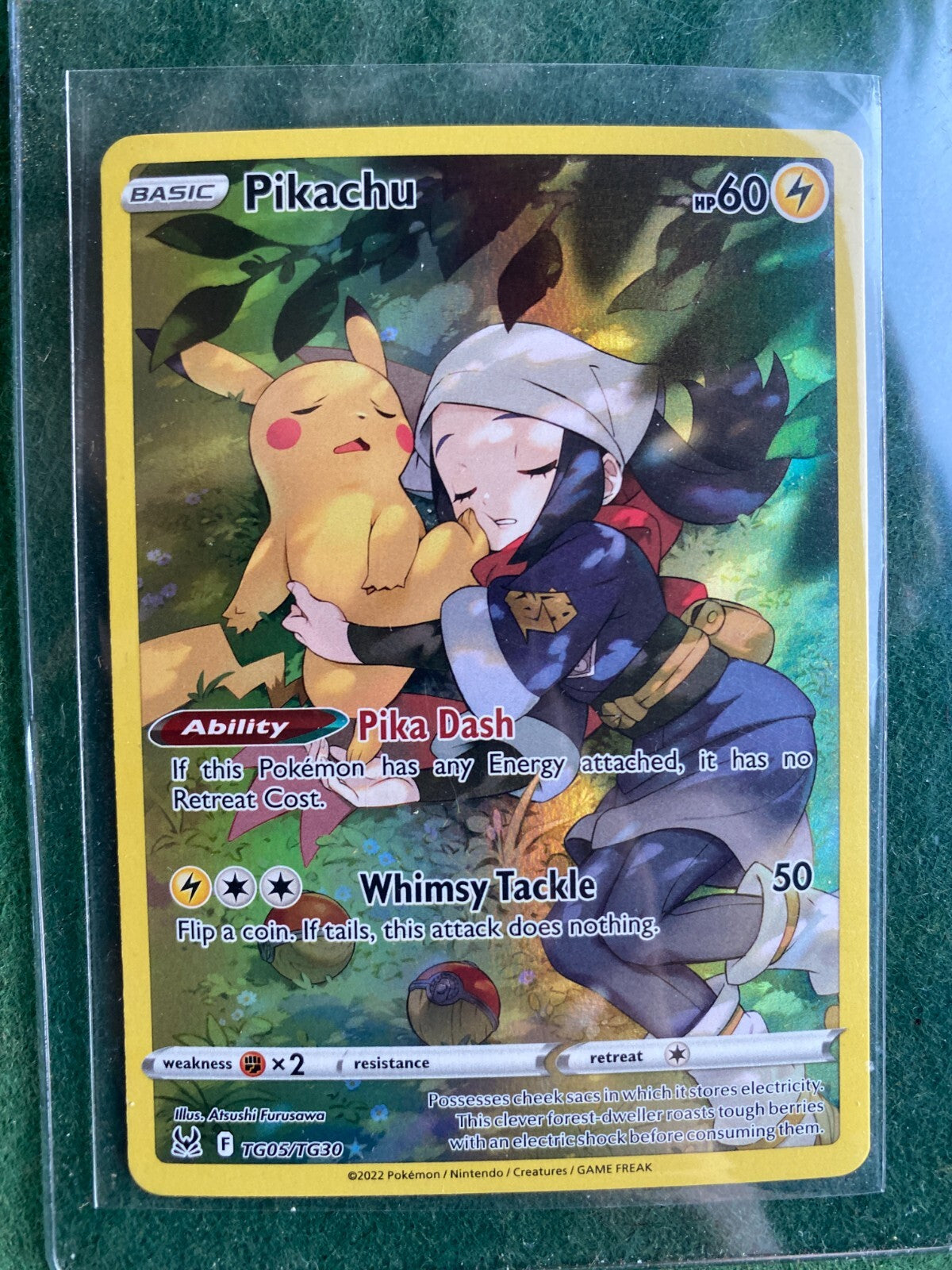 Pokemon Pikachu TG05/TG30 Swsh11: Lost Origin Trainer Gallery Holo NM Mint