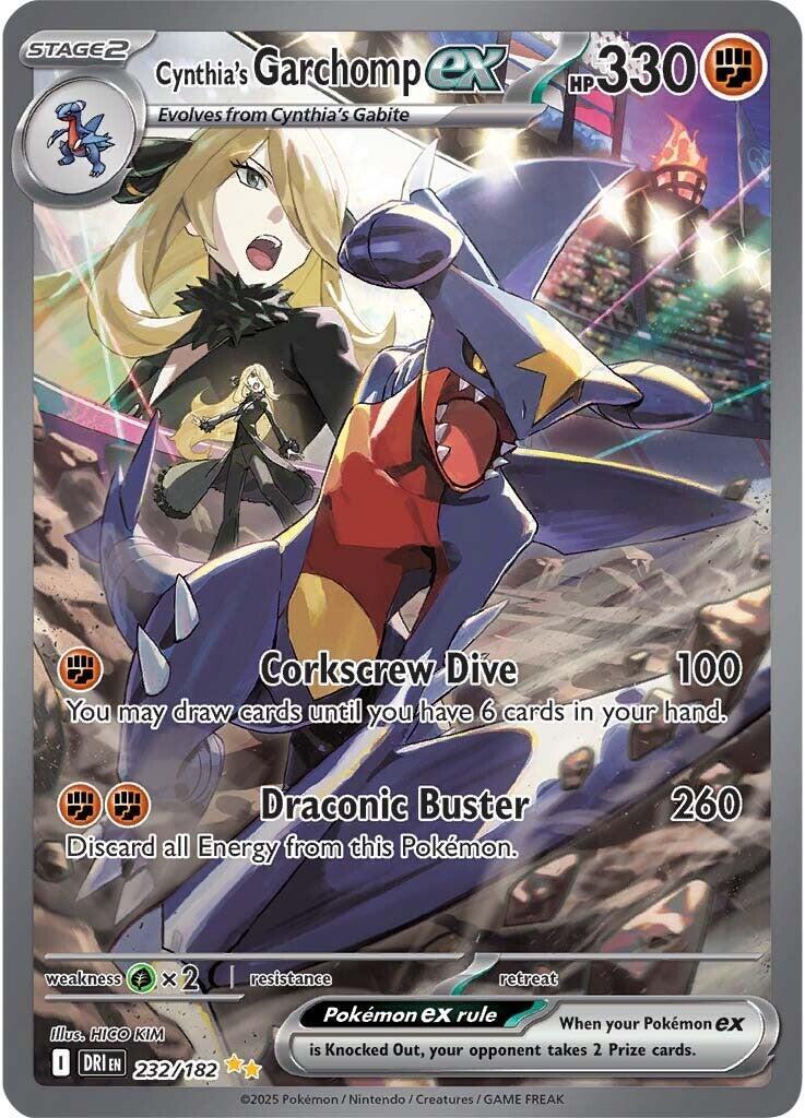 Cynthia's Garchomp EX Holo Card 232/182 Sv10: Destined Rivals PSA 10