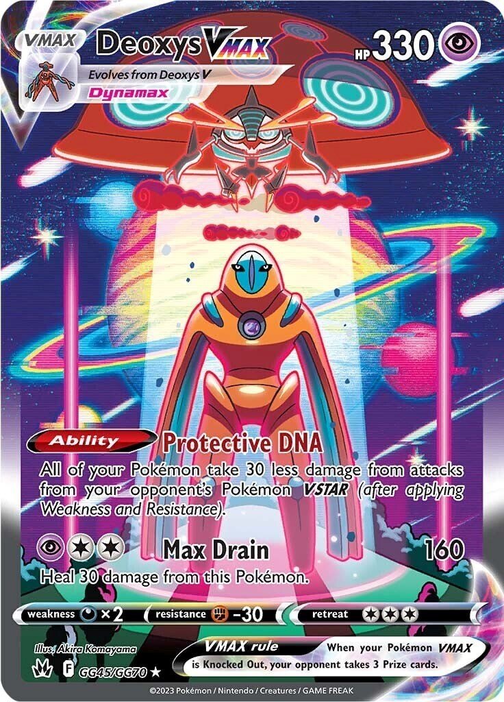 Deoxys VMAX GG45/GG70 Crown Zenith: Galarian Gallery Pokemon Holo TAG 8.5
