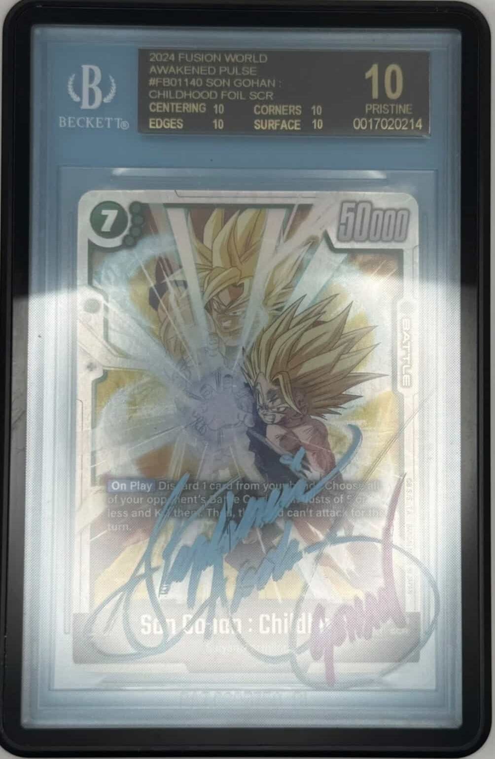 Dragon Ball Son Gohan Childhood FB01 - 140 SCR DBS Awakened Pulse BGS 10 Pristine Black Label Autographed Stephanie Nadolny