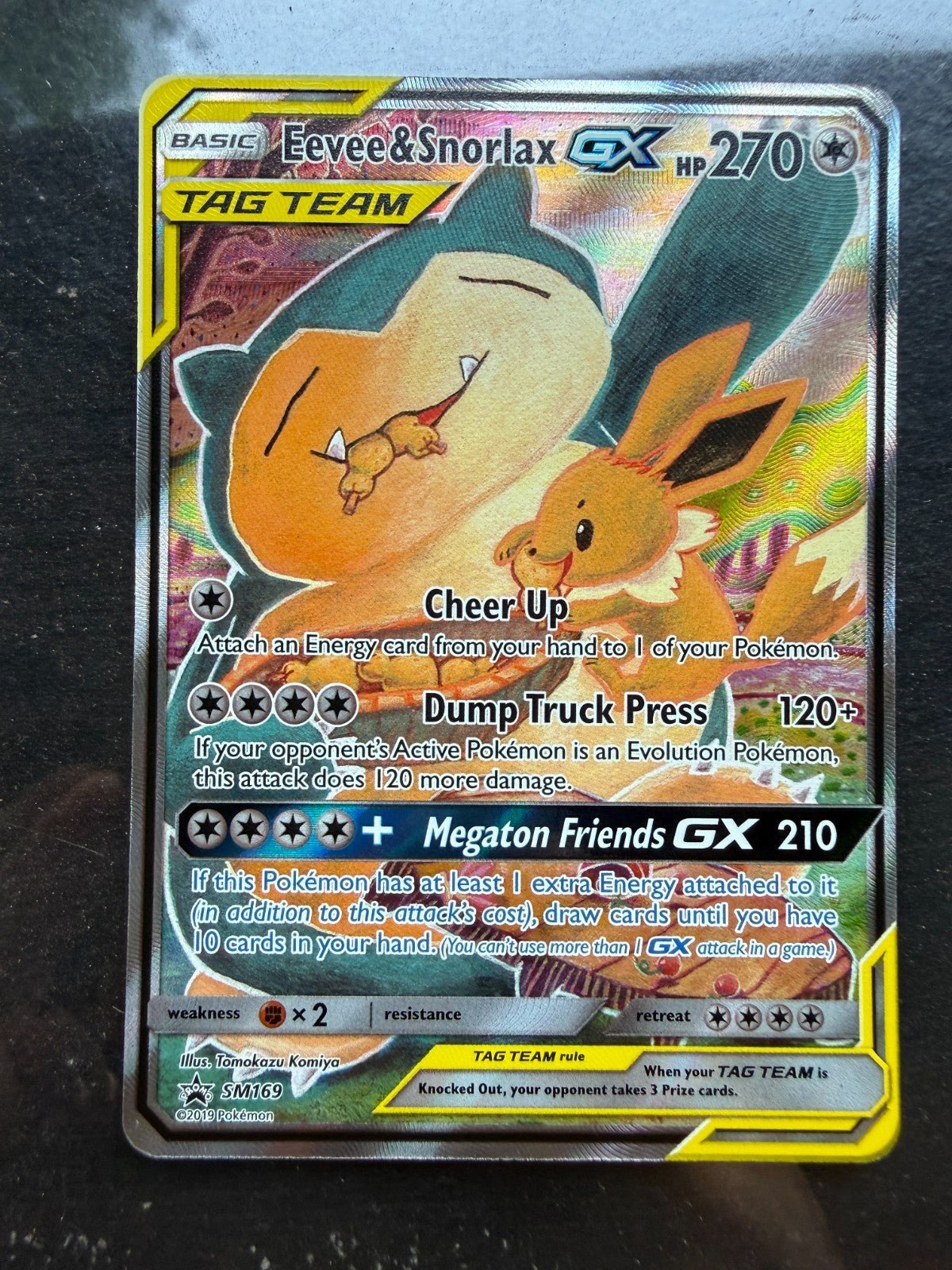Eevee & Snorlax GX SM169 Sm Holo - Tag Team Promo Pokemon NM -