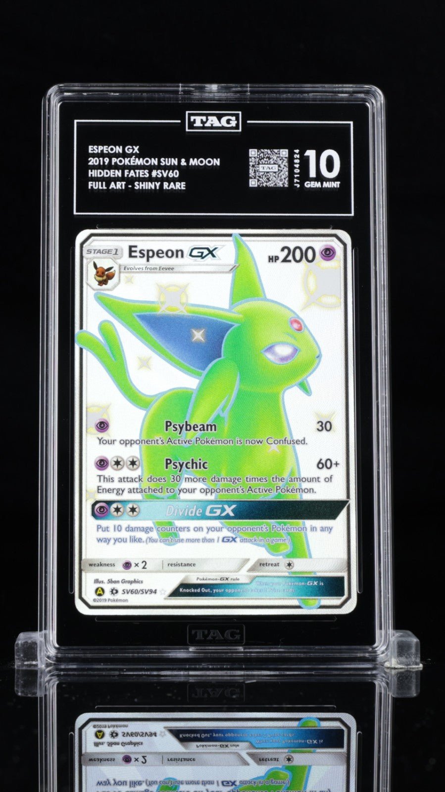 Espeon GX SV60/SV94 Hidden Fates Shiny Vault Holo TAG 10