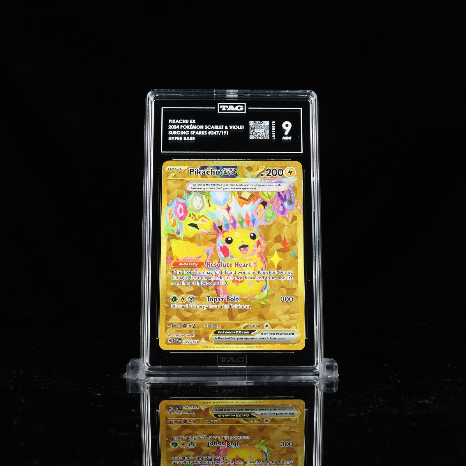 Pikachu ex 247/191 Sv08: Surging Sparks Hyper Rare TAG 9