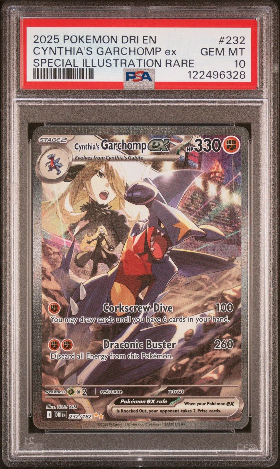 Pokemon 2025 Cynthias Garchomp ex 232/182 SIR Destined Rivals GEM MINT PSA 10