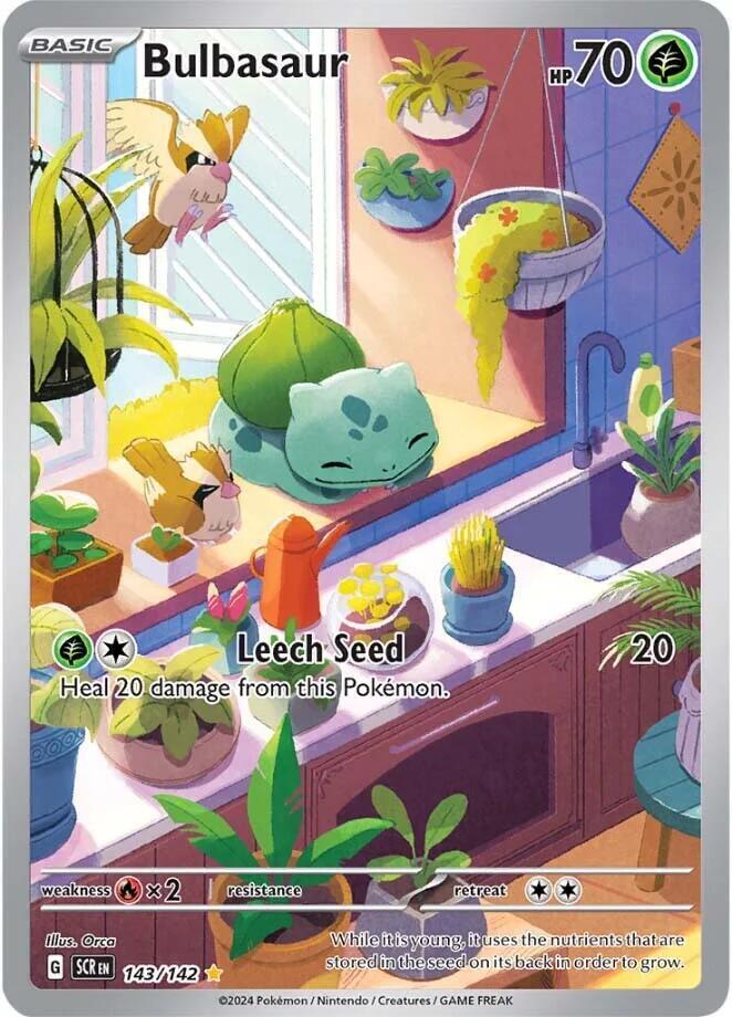 Pokemon Bulbasaur Illustration Rare 143/142 Stellar Crown PSA 9