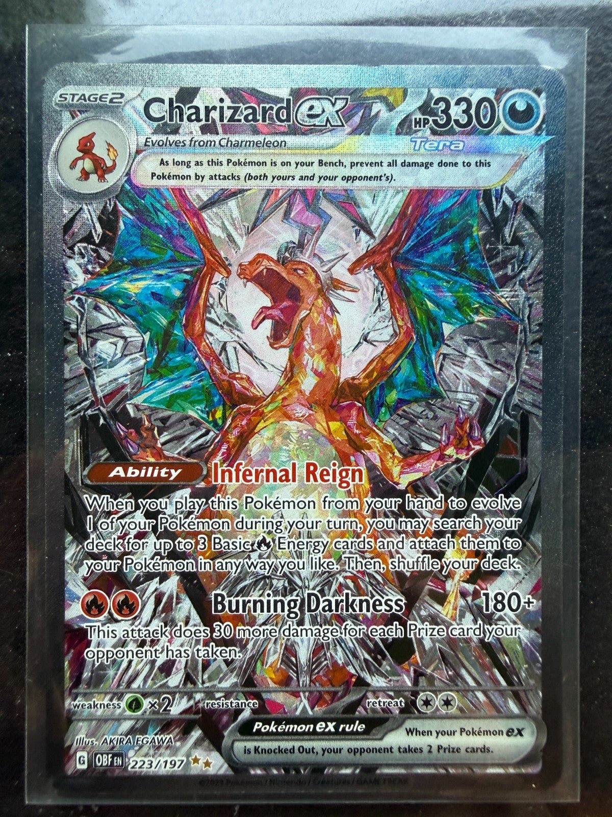 Pokemon Charizard ex 223/197 SV03: Obsidian Flames Holo LP+