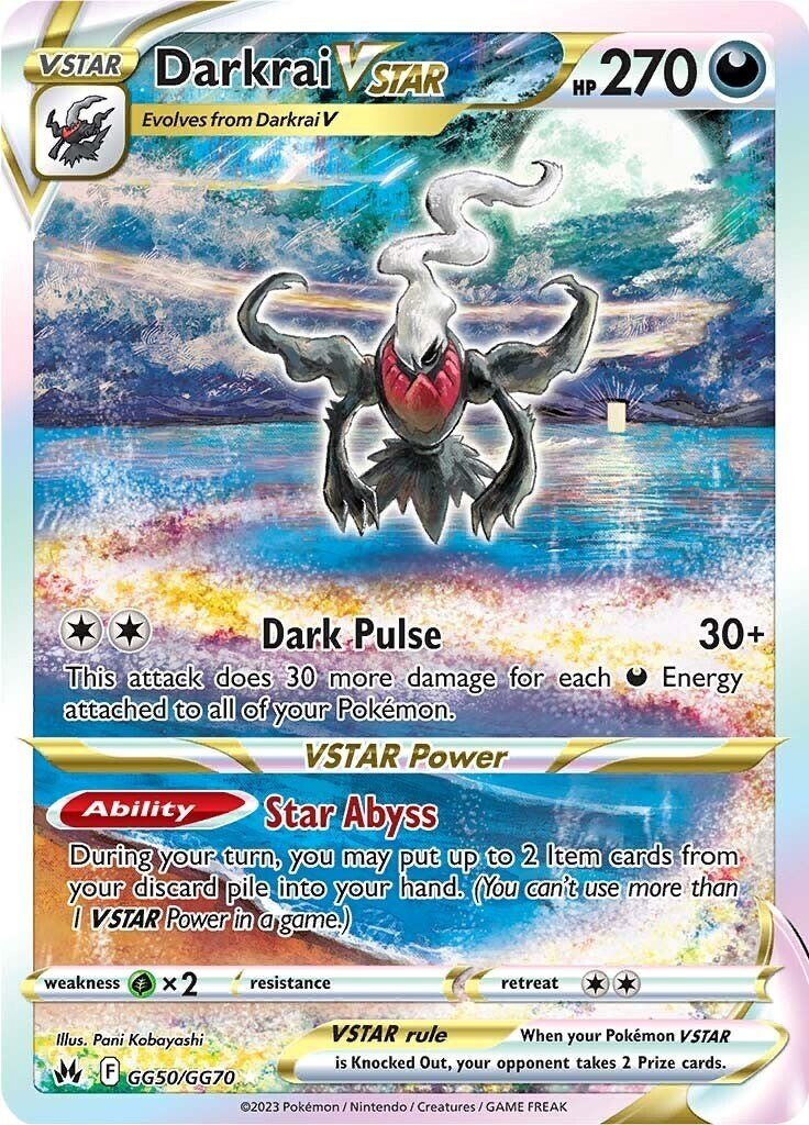 Pokemon Darkrai VSTAR GG50/GG70 Crown Zenith: Galarian Gallery Holo NM