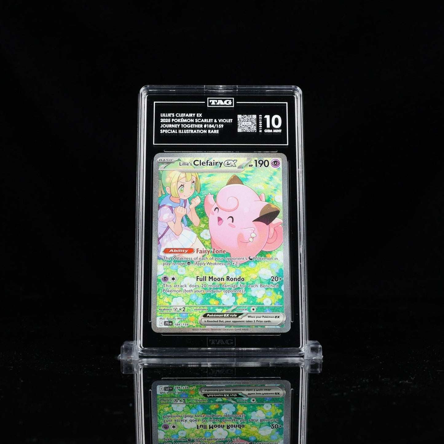 Pokemon Lillie's Clefairy ex 184/159 Sv09: Journey Together Holo TAG 10