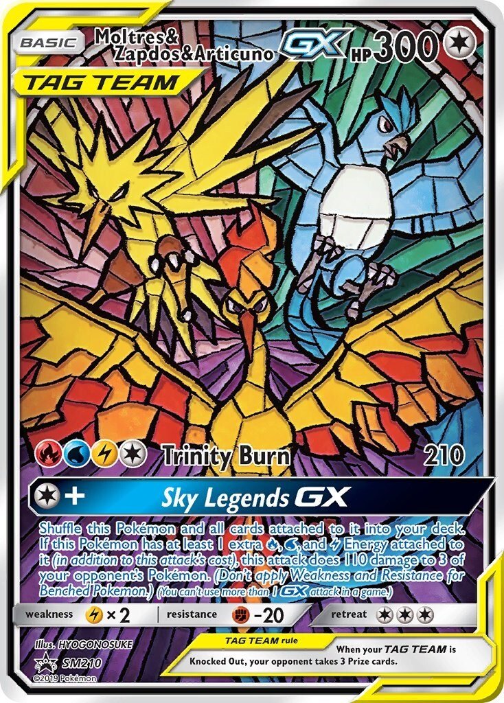 Pokémon Moltres Zapdos Articuno GX TAG TEAM Full Art Holo SM - P Promo SM210 NM