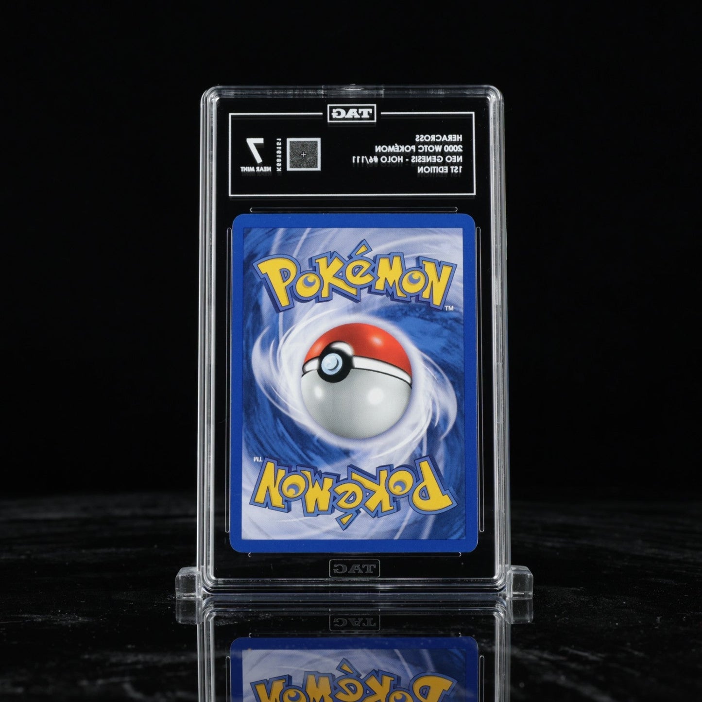 Pokemon Neo Genesis Heracross 1st Edition Holo Rare 6/111 TAG 7