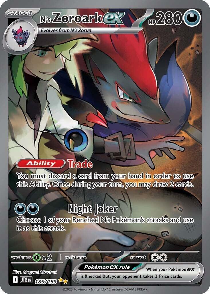 Pokemon N's Zoroark ex 185/159 - TAG 9 - Journey Together Holo Full Art SIR