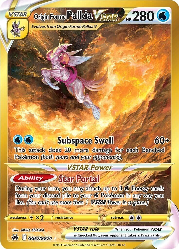 Pokemon Origin Forme Palkia VSTAR (Secret) GG67/GG70 Crown Zenith PSA 8