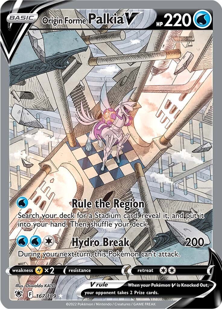 Pokemon Palkia v Astral Radiance 167/189 Origin Forme Full Art TAG 10