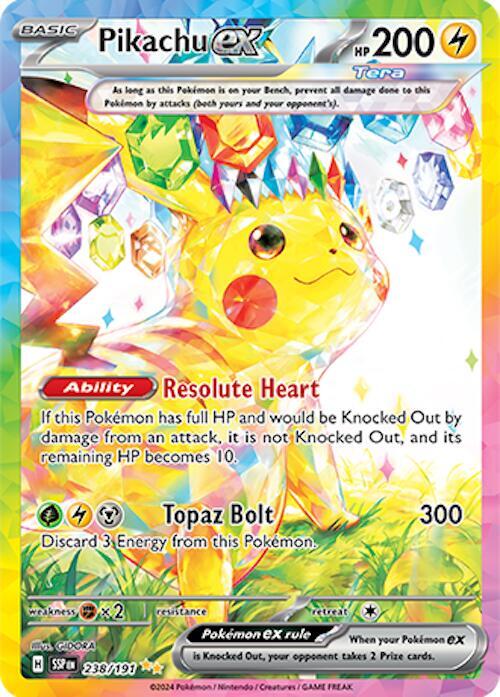 Pokemon Pikachu EX Surging Sparks 238/191 SIR Special Illustration Rare PSA 8