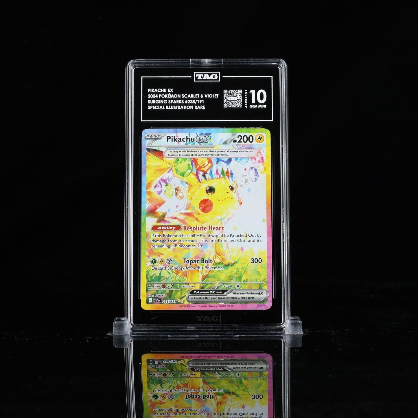 Pokemon Pikachu ex Surging Sparks Special Illustration Rare 238 TAG 10