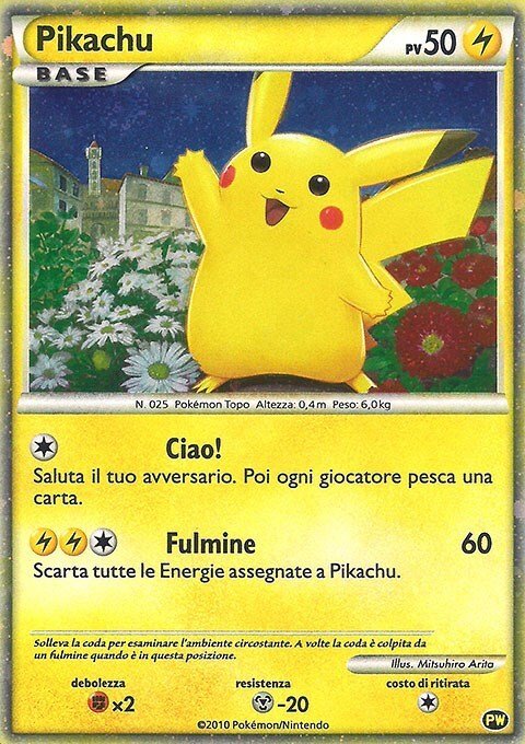 Pokemon Pikachu (Italian) PW2 World Collection Holo NM -