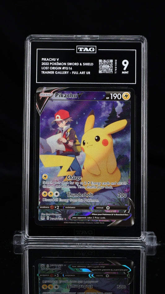 Pokemon Pikachu V TG16/TG30 Swsh11: Lost Origin Trainer Gallery Holo TAG 9