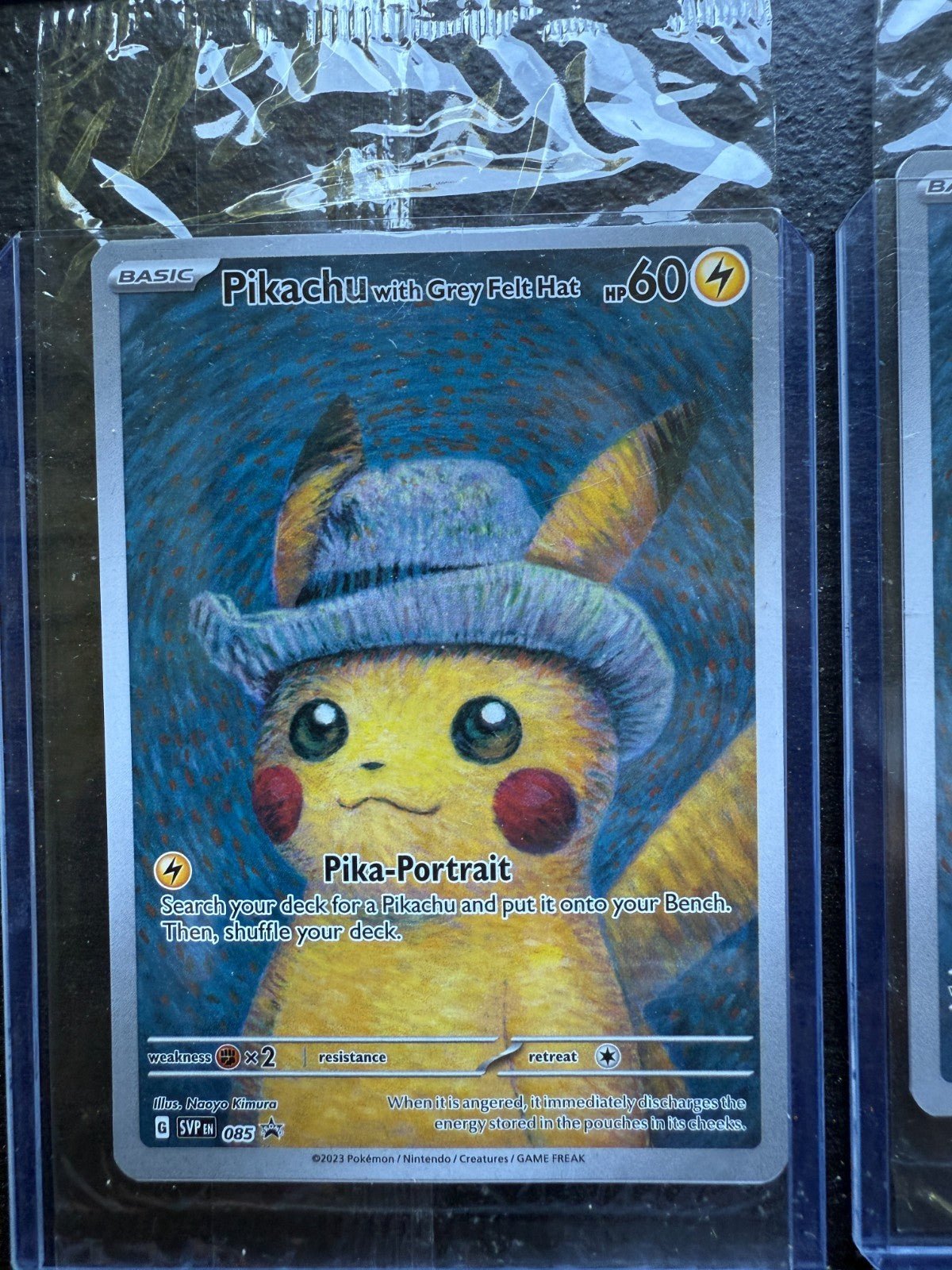 Pokemon Pikachu with Grey Felt Hat Van Gogh Pikachu Promo 085 Sealed
