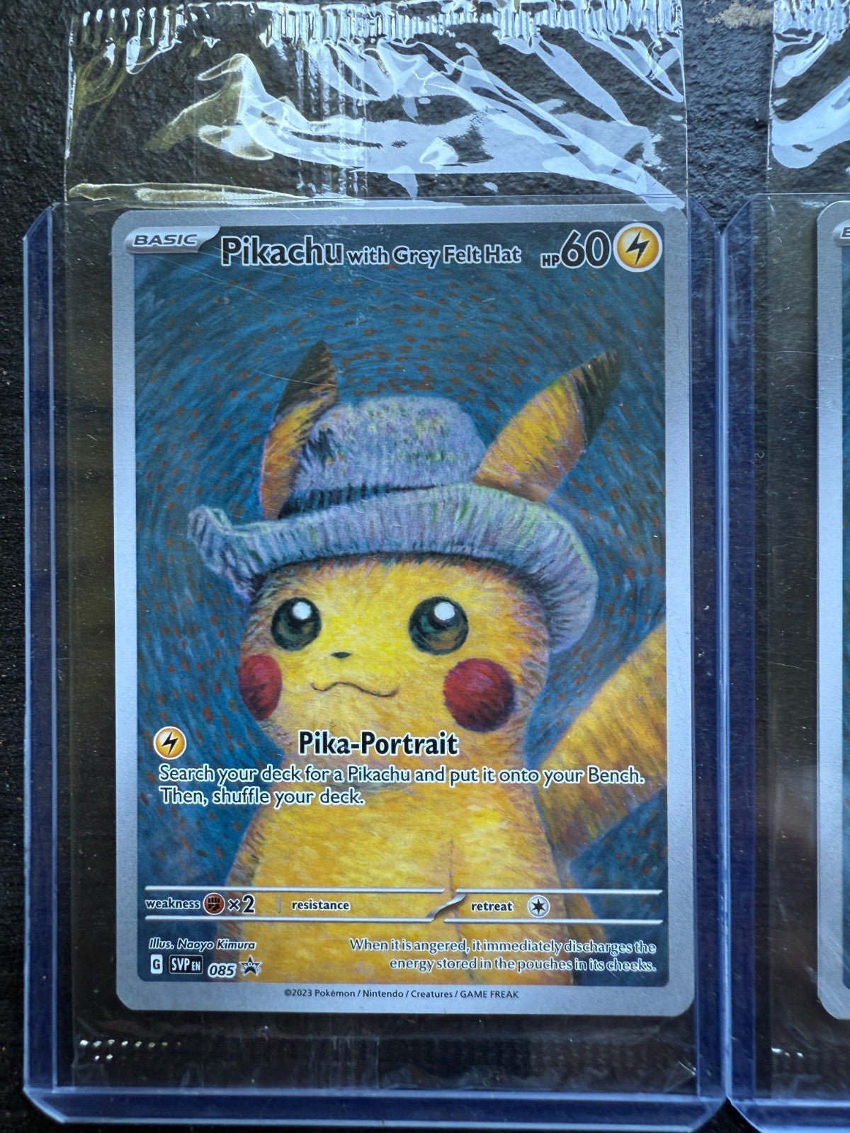 Pokemon Pikachu with Grey Felt Hat Van Gogh Pikachu Promo 085 Sealed