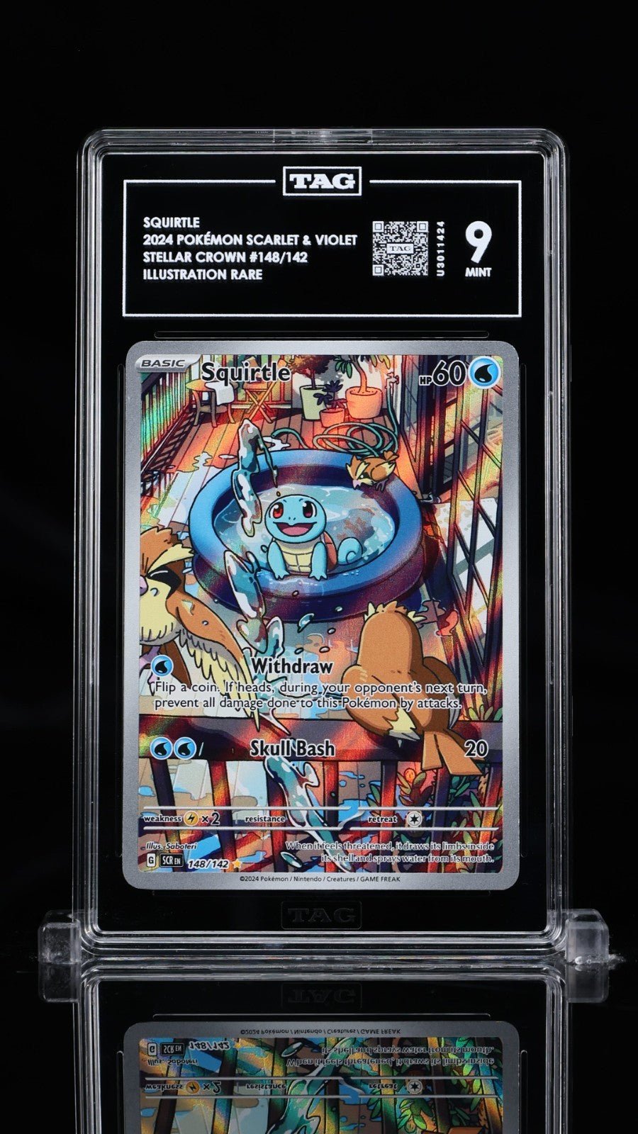 Pokemon Squirtle 148/142 Sv07: Stellar Crown Holo TAG 9