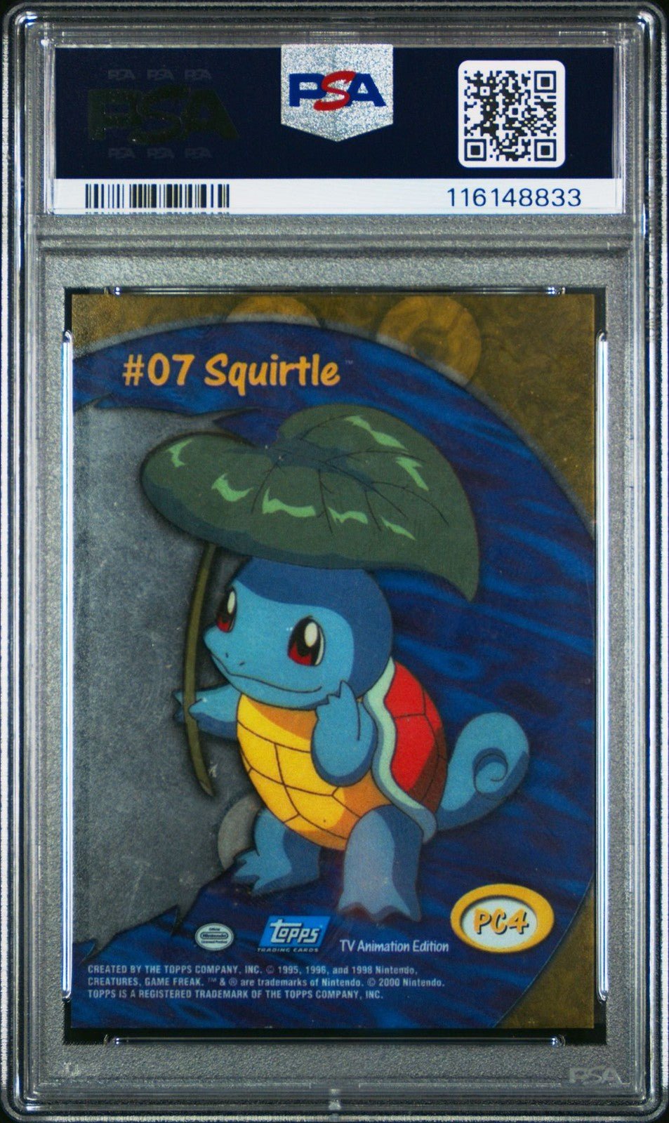 Pokemon Squirtle Topps Clear Card PC4 2000 TV Animation PSA 9