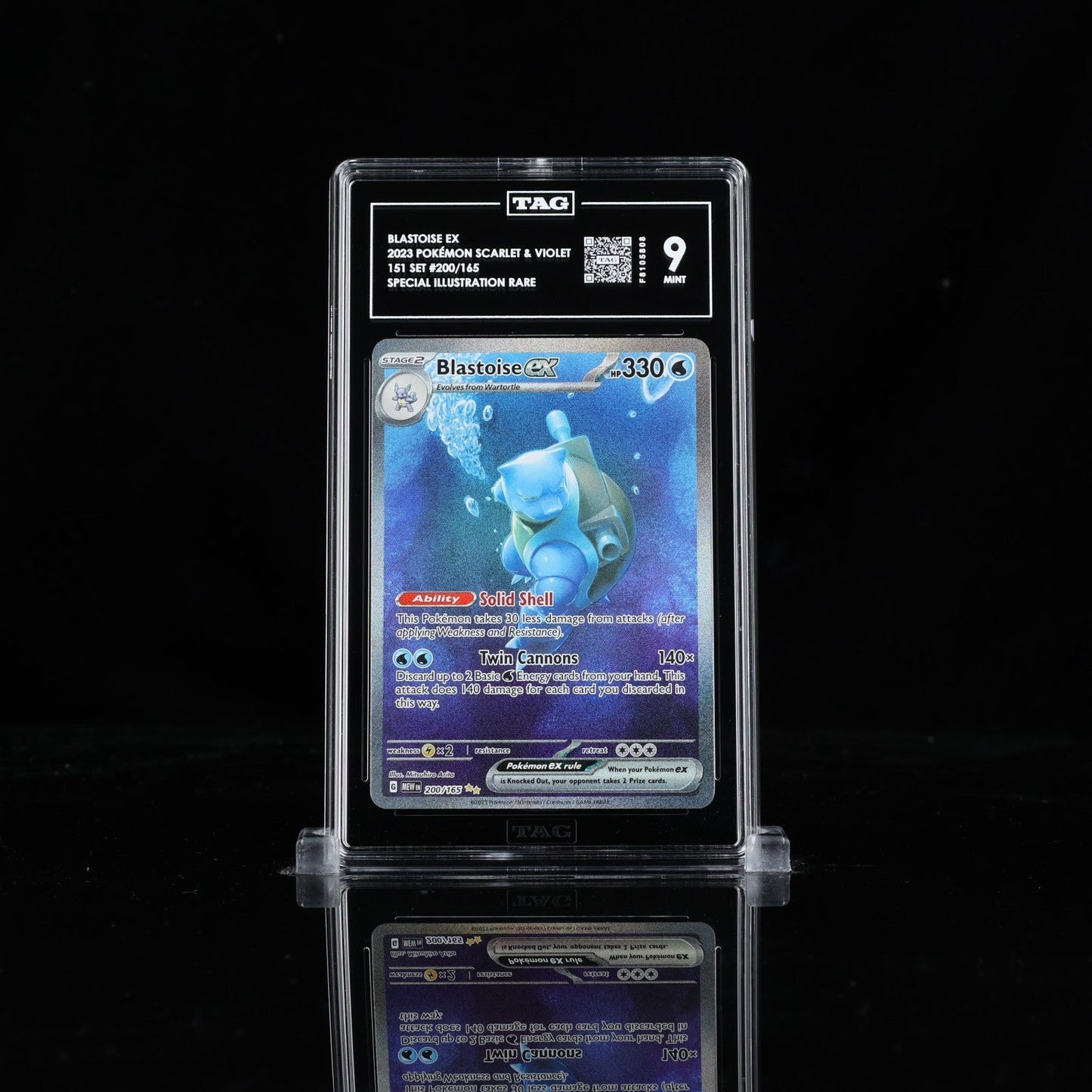 Pokemon TAG 9 Blastoise ex 200/165 Sv: Scarlet & Violet 151 Holo
